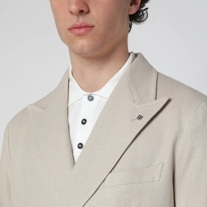 Tagliatore - Beige double-breasted cotton jacket Brand Coats &amp; Jackets