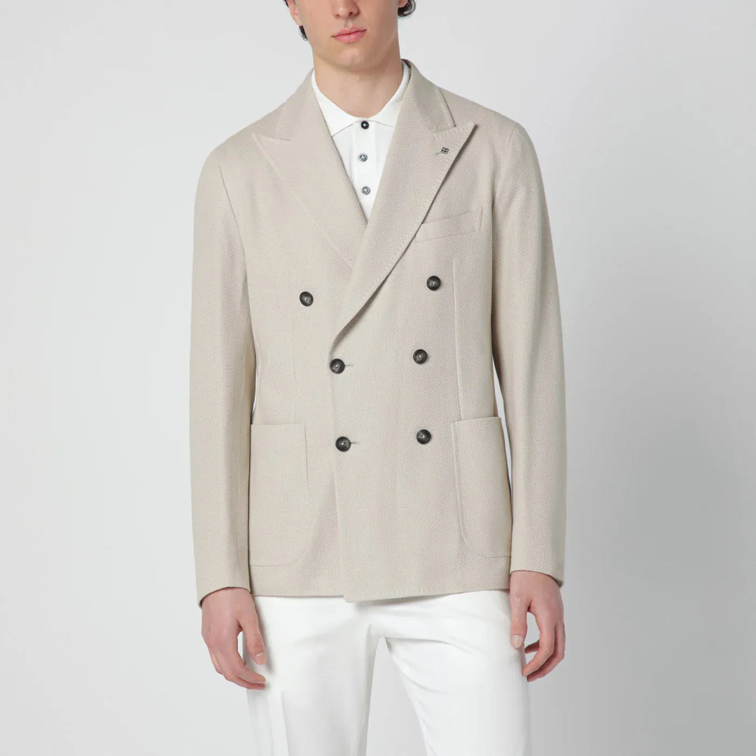 Tagliatore - Beige double-breasted cotton jacket Brand Coats &amp; Jackets 48 IT