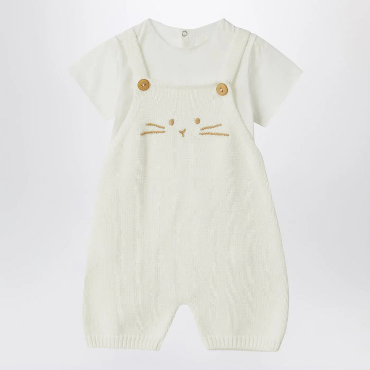 Teddy &amp; Minou - White outfit with jacket and overalls Brand Coats &amp; Jackets 9