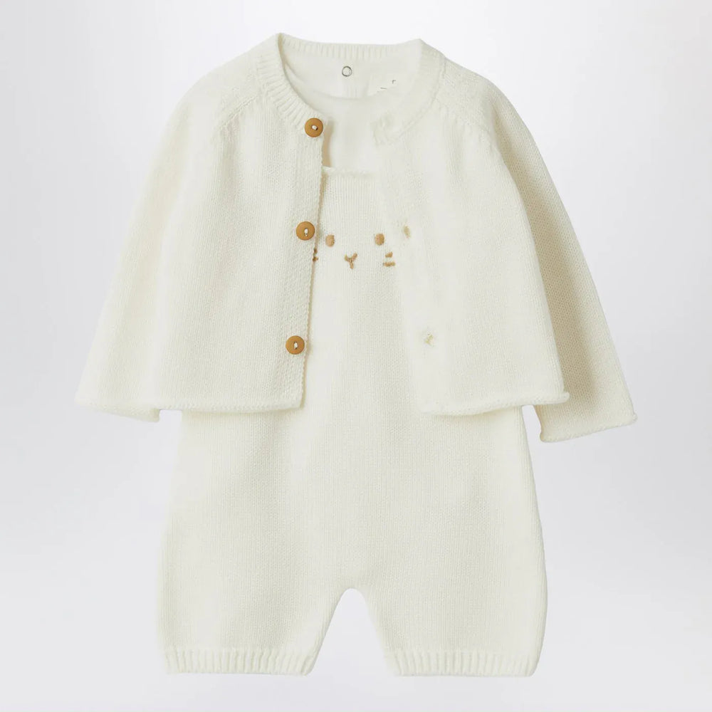 Teddy & Minou - White outfit with jacket and overalls Brand Coats & Jackets 9