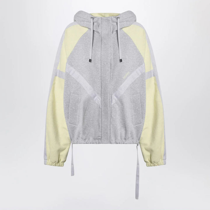 The Attico - Grey/light yellow bomber sweatshirt Brand Coats &amp; Jackets 38  IT