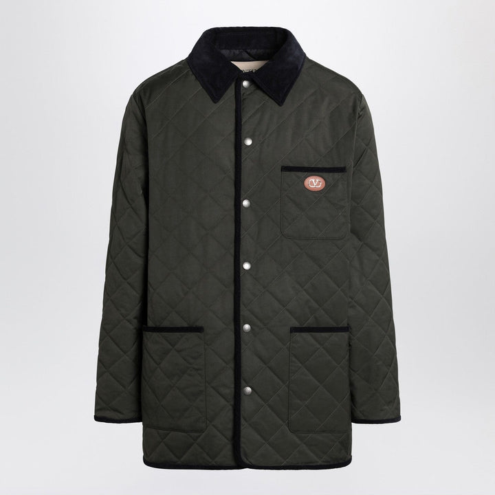 Coats &amp; Jackets Valentino - Olive green quilted jacket with VLogo patch Brand