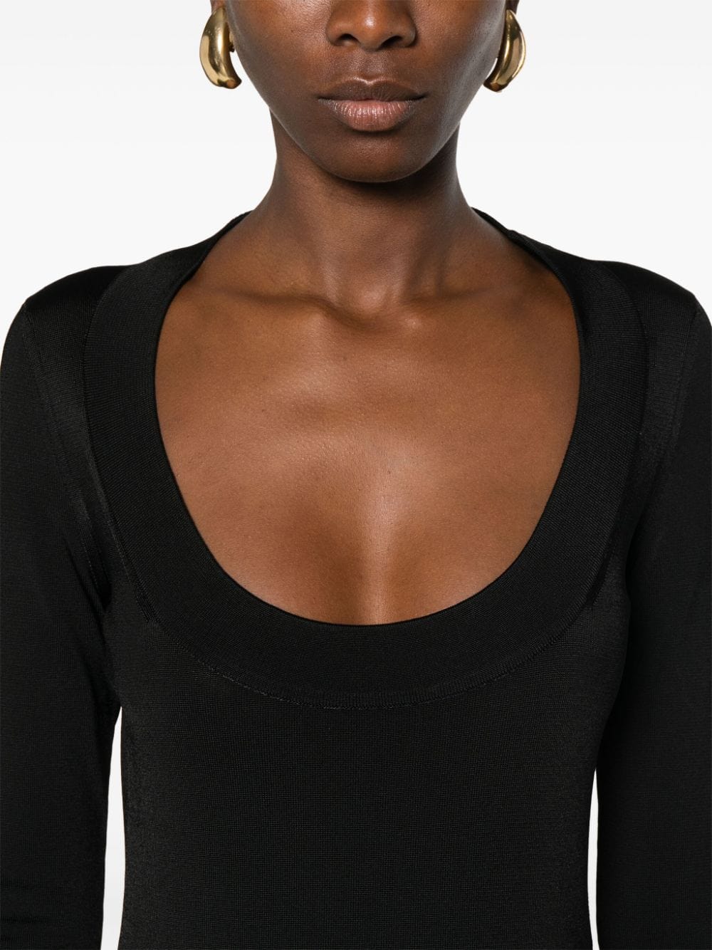 Saint Laurent Dresses Saint Laurent Black Ribbed Knit Long Sleeve Dress Saint Laurent Black Ribbed Knit Long Sleeve Dress I at Italian Luxury Group Brand