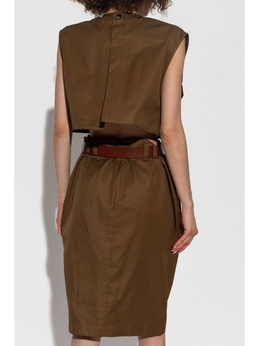 Saint Laurent Dresses Saint Laurent Brown Cotton Poplin Sleeveless Dress Saint Laurent Brown Cotton Poplin Sleeveless Dress – Modern Elegance Brand