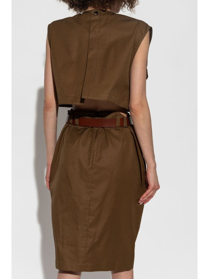 Saint Laurent Dresses Saint Laurent Brown Cotton Poplin Sleeveless Dress Saint Laurent Brown Cotton Poplin Sleeveless Dress – Modern Elegance Brand