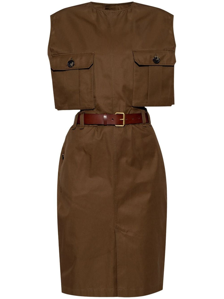 Saint Laurent Dresses Saint Laurent Brown Cotton Poplin Sleeveless Dress Saint Laurent Brown Cotton Poplin Sleeveless Dress – Modern Elegance Brand