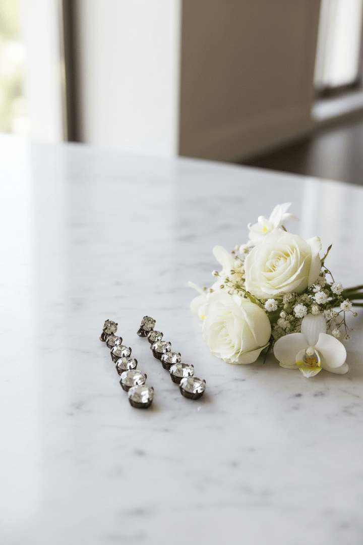 Giora Lucea Earrings With Swarovski Crystals White Brand Earrings