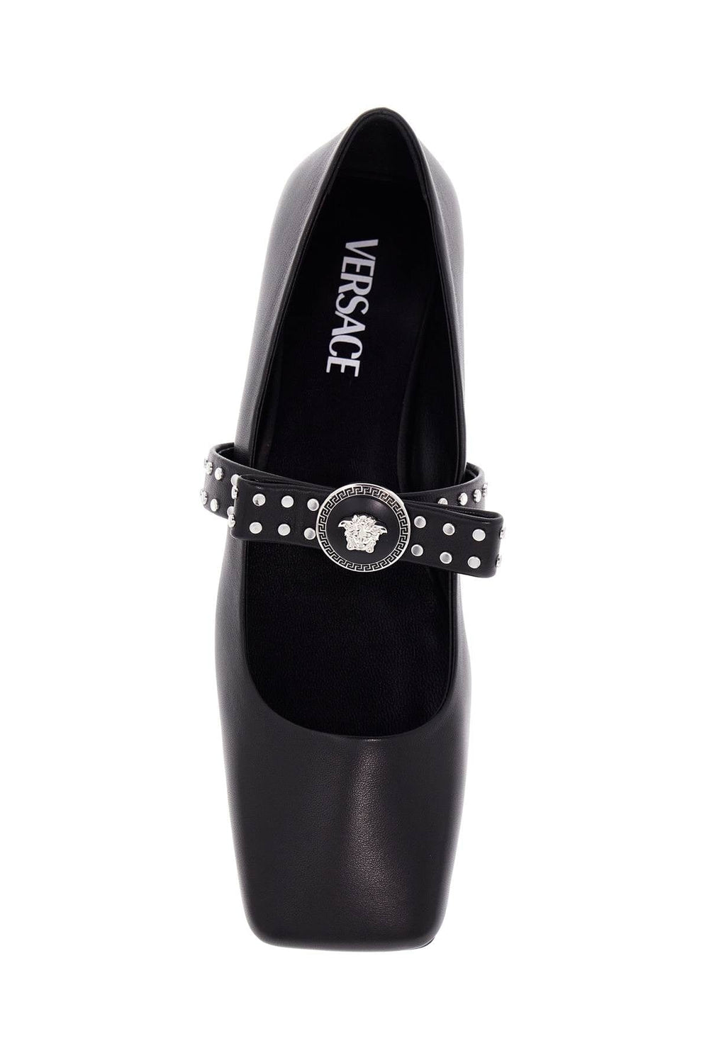 Versace Flat Shoes Versace Gianni Ribbon Studded Baller Versace Gianni Ribbon Studded Baller Brand