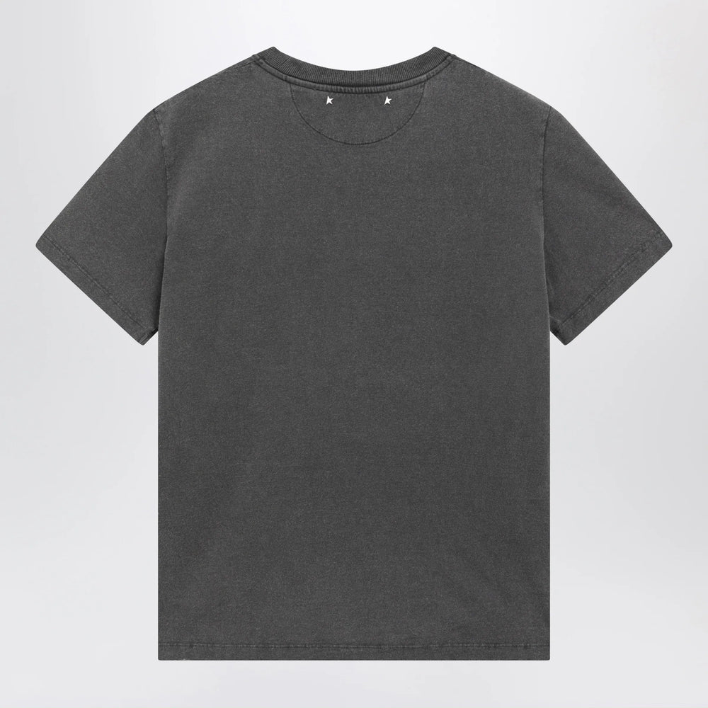 Golden Goose - Anthracite cotton T-shirt with cabochon crystals Brand