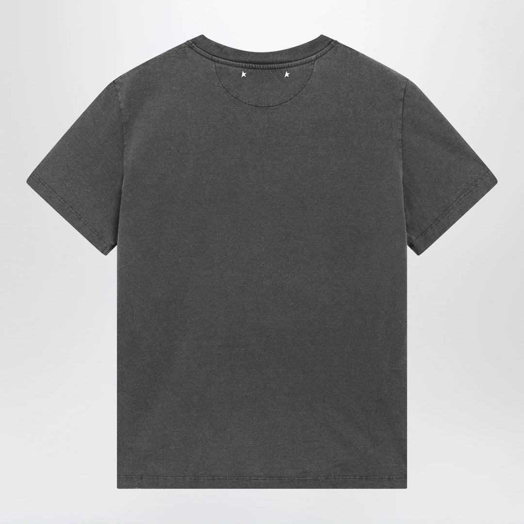 Golden Goose - Anthracite cotton T-shirt with cabochon crystals Brand