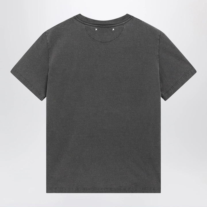 Golden Goose - Anthracite cotton T-shirt with cabochon crystals Brand