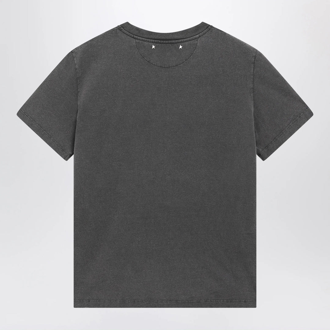 Golden Goose - Anthracite cotton T-shirt with cabochon crystals Brand