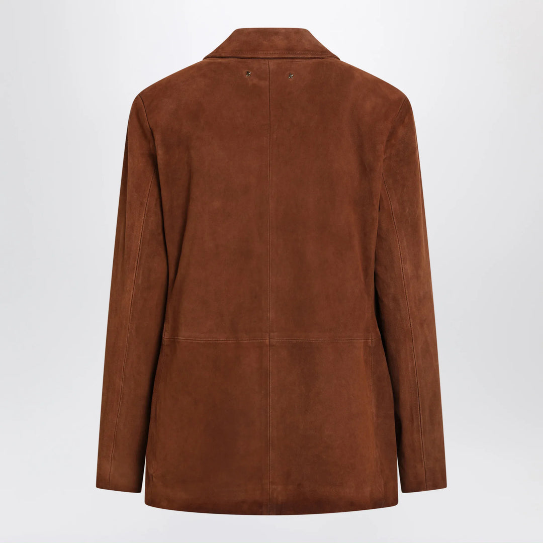 Golden Goose - Robyn suede sheepskin blazer in Cambridge Brown Brand