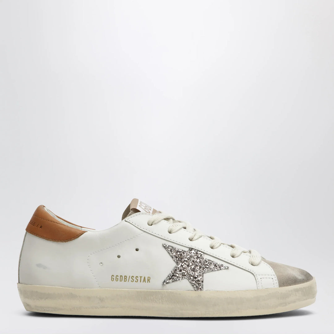 Golden Goose - Super-Star sneakers in white/beige with glitter star Brand 36 IT
