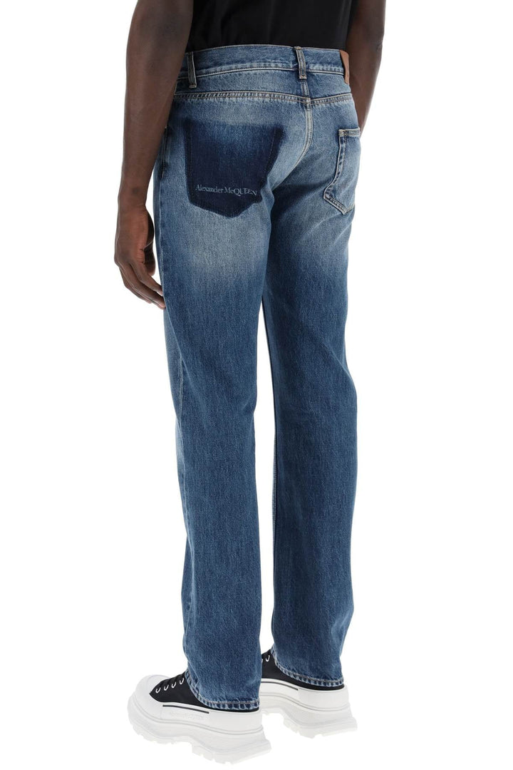 Alexander Mcqueen Jeans 48 Alexander Mcqueen straight leg jeans with faux pocket on the back. Alexander Mcqueen straight leg jeans with faux pocket on the back. Brand