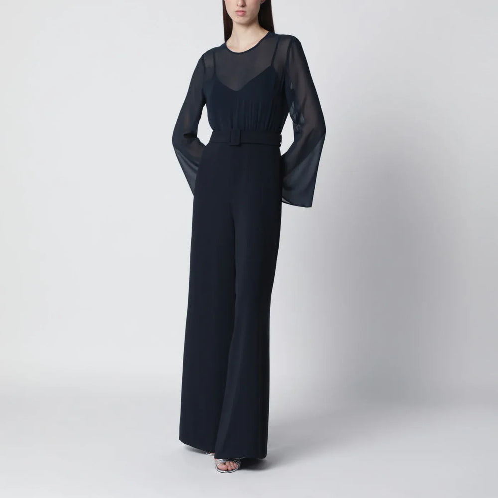 P.A.R.O.S.H. - Blue jumpsuit with belt Brand Jumpsuits & Rompers S