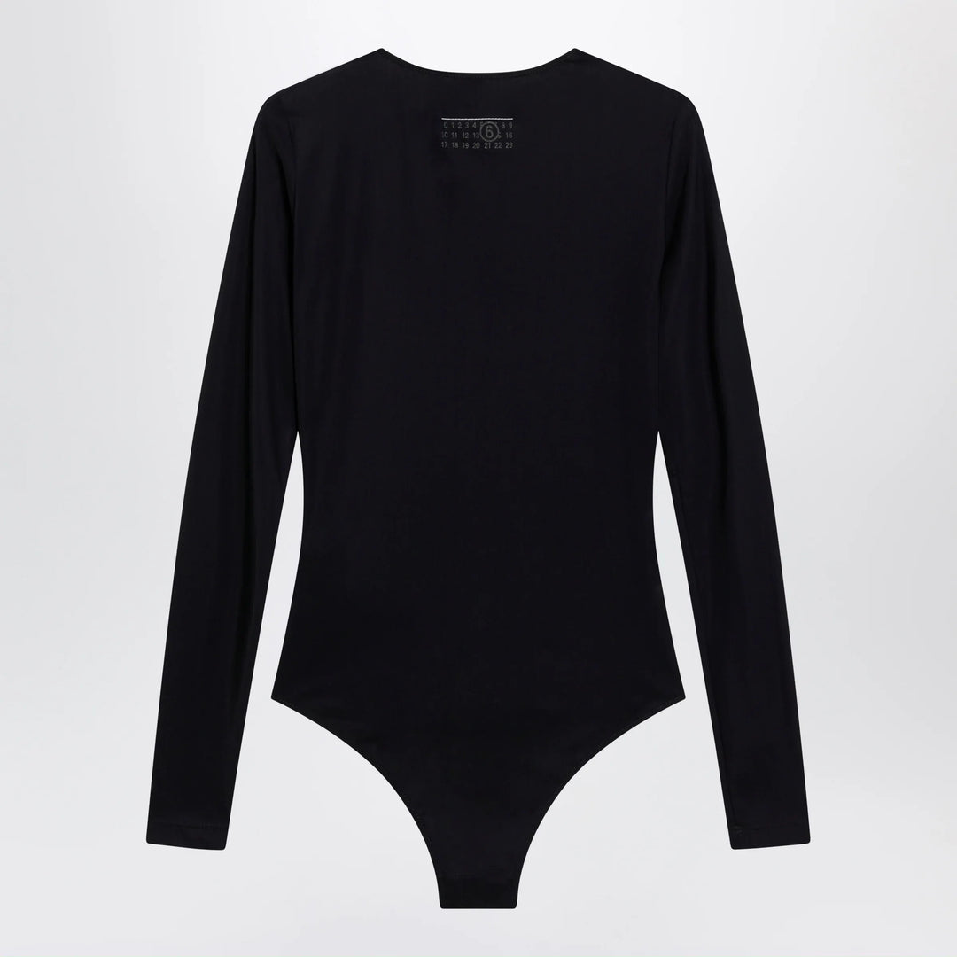 MM6 Maison Margiela - Black lycra jersey bodysuit Brand Leotards &amp; Unitards L