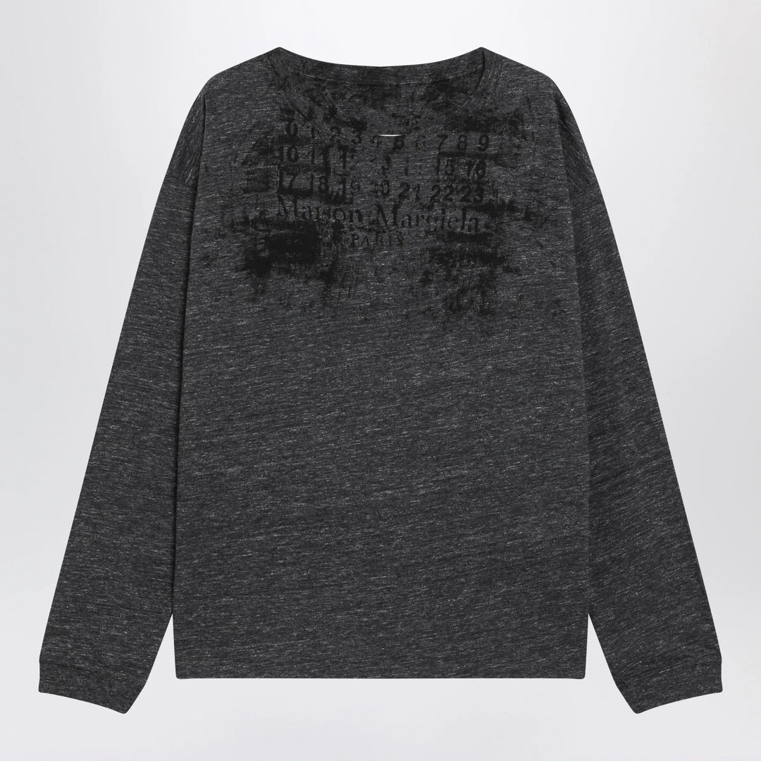 Maison Margiela - Long-sleeve cotton T-shirt in dark grey Brand S