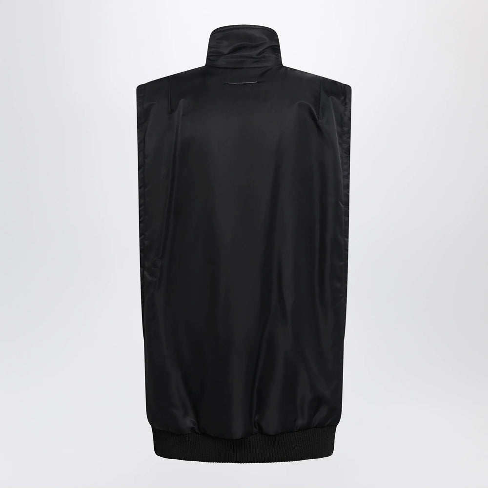 MM6 Maison Margiela - Black Nylon Zip-Up Vest Brand