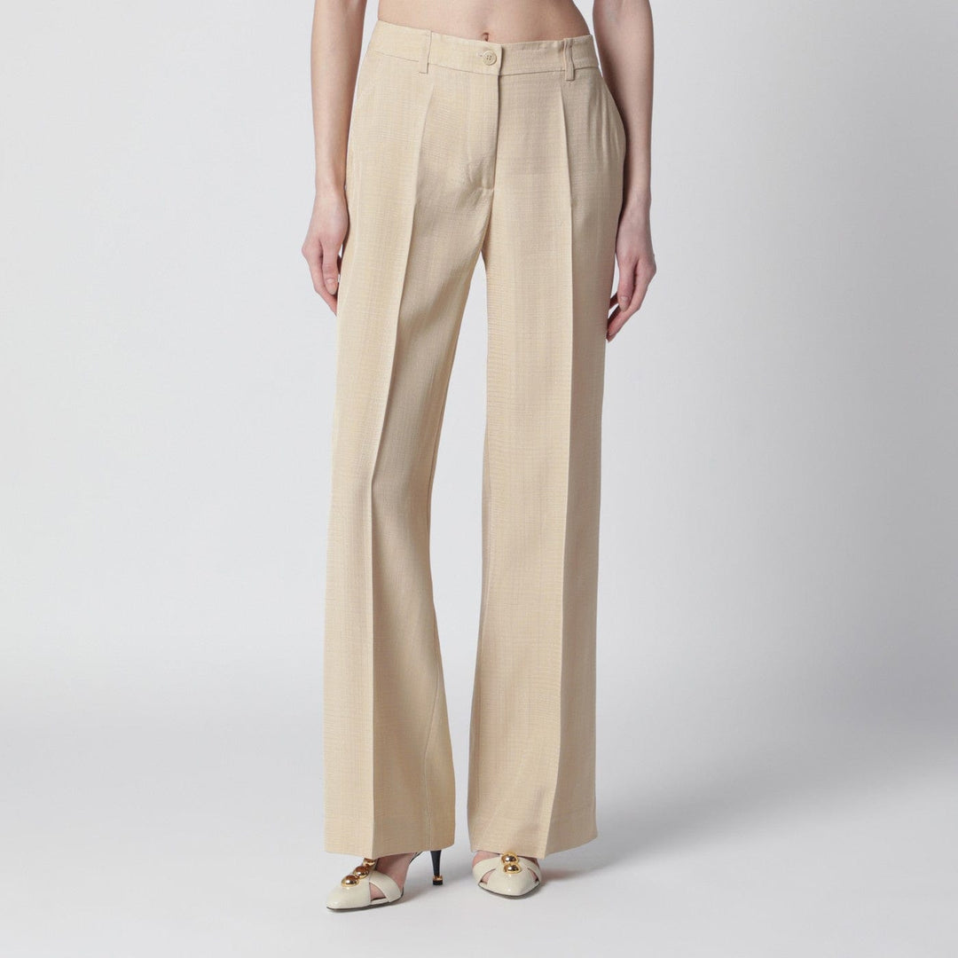 Pants Champagne-colored viscose trousers Brand
