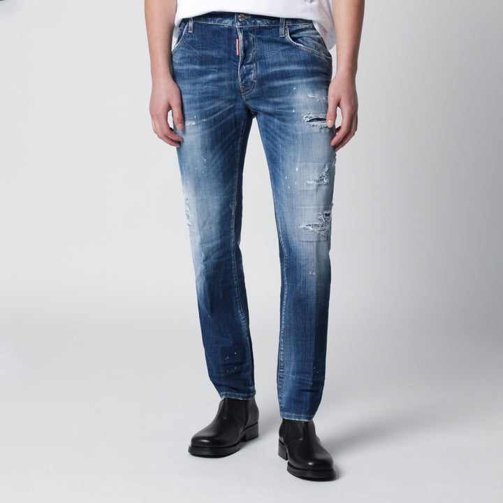 Pants Dsquared2 - Skater jeans in medium blue with destroyed details Brand