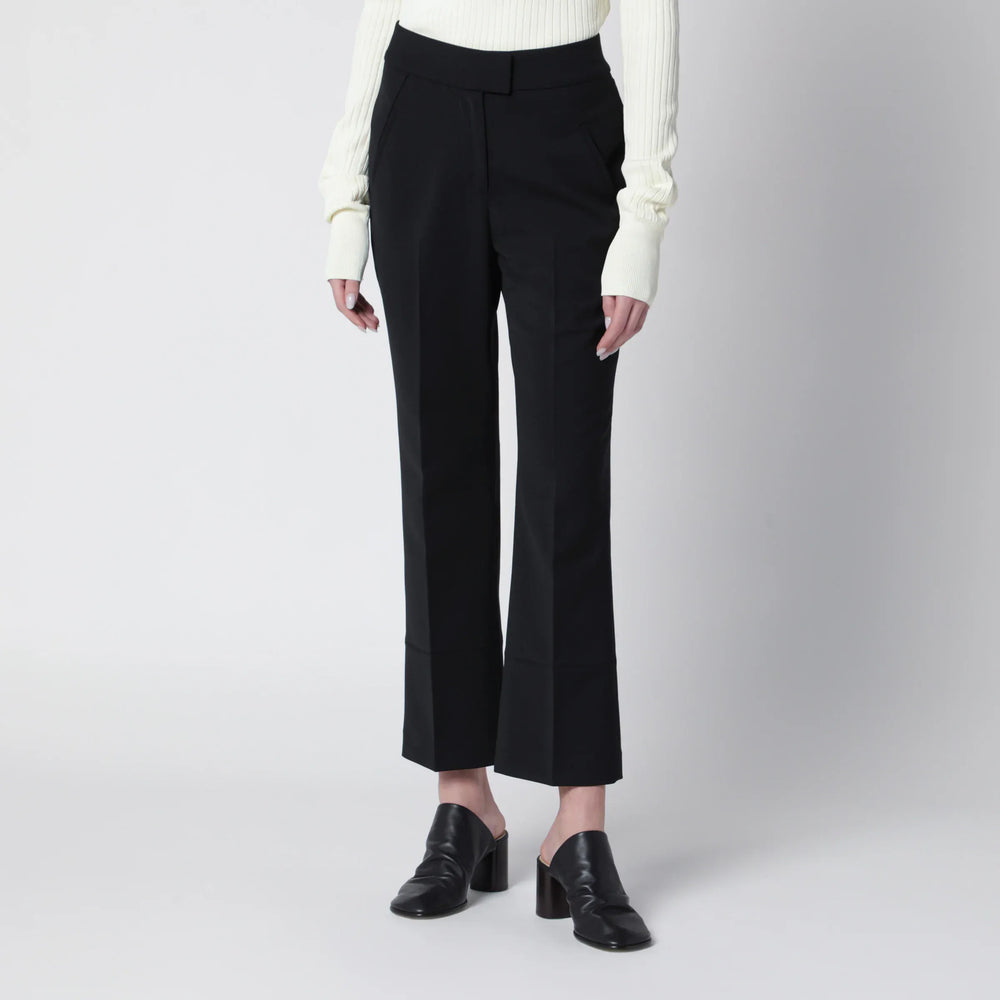 Entire Studios - Black wool-blend flared cropped trousers Brand Pants XS