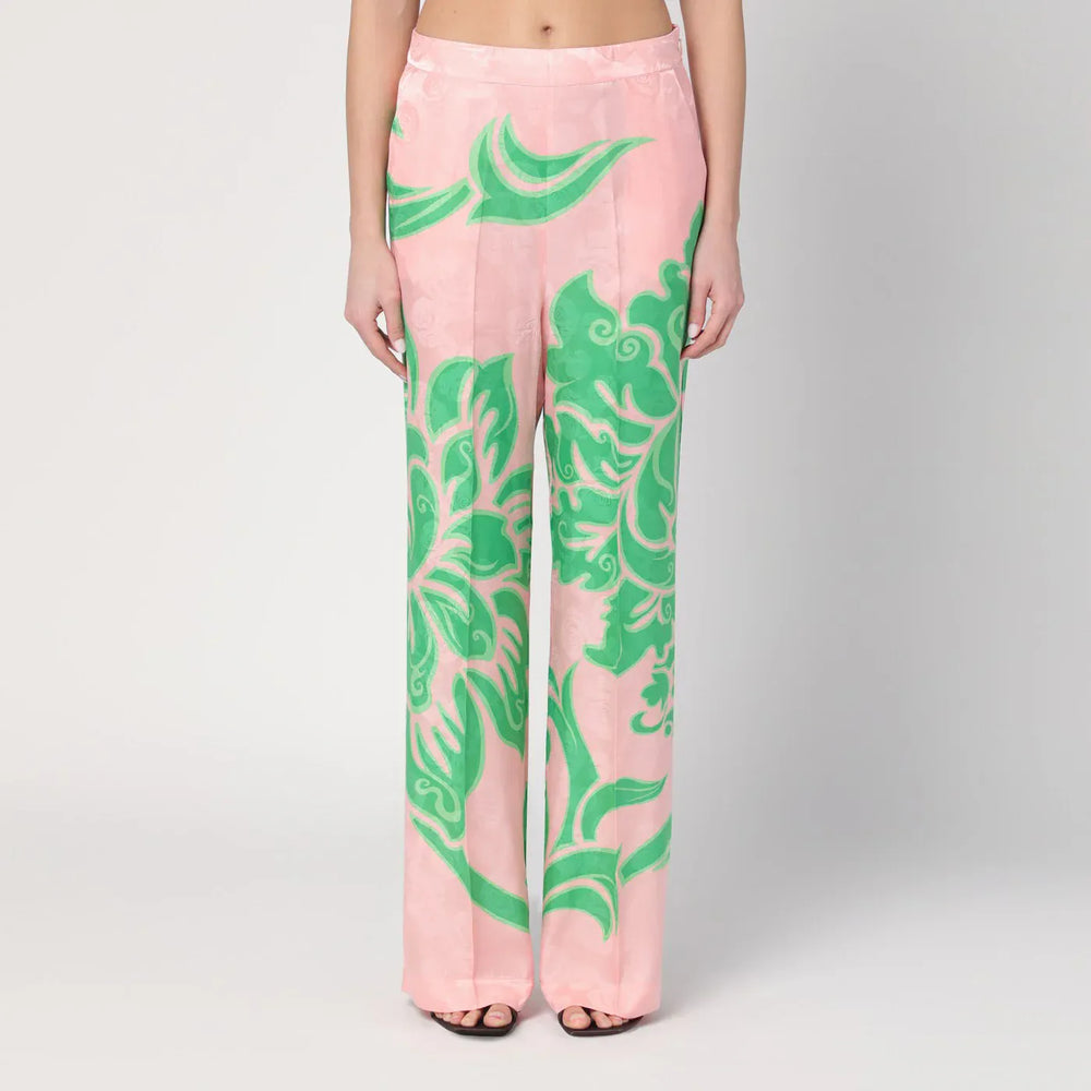 ETRO - Wide printed trousers in silk blend Brand Pants 44  IT
