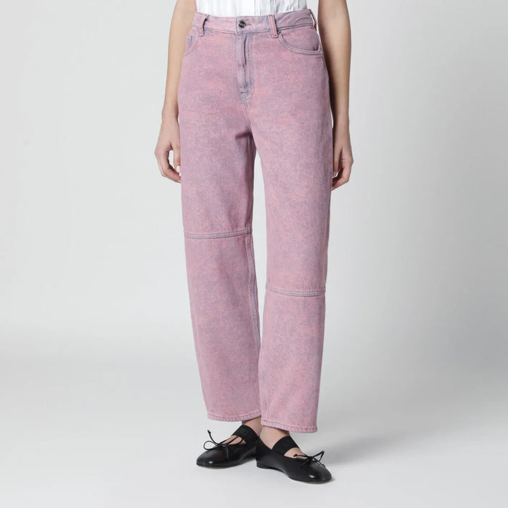GANNI - Starry washed pink jeans Brand Pants 24