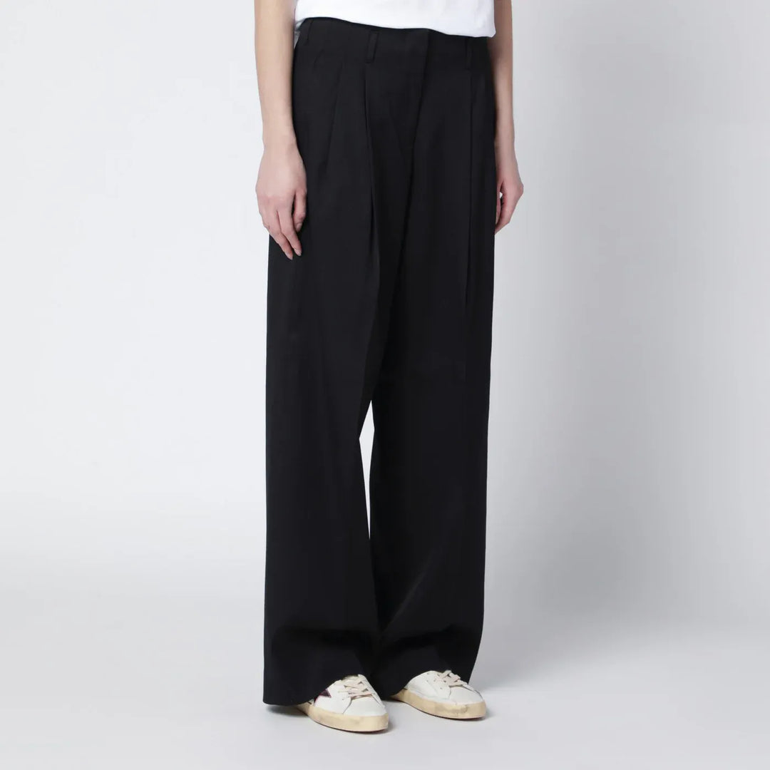 Golden Goose - Wide black wool trousers Brand Pants