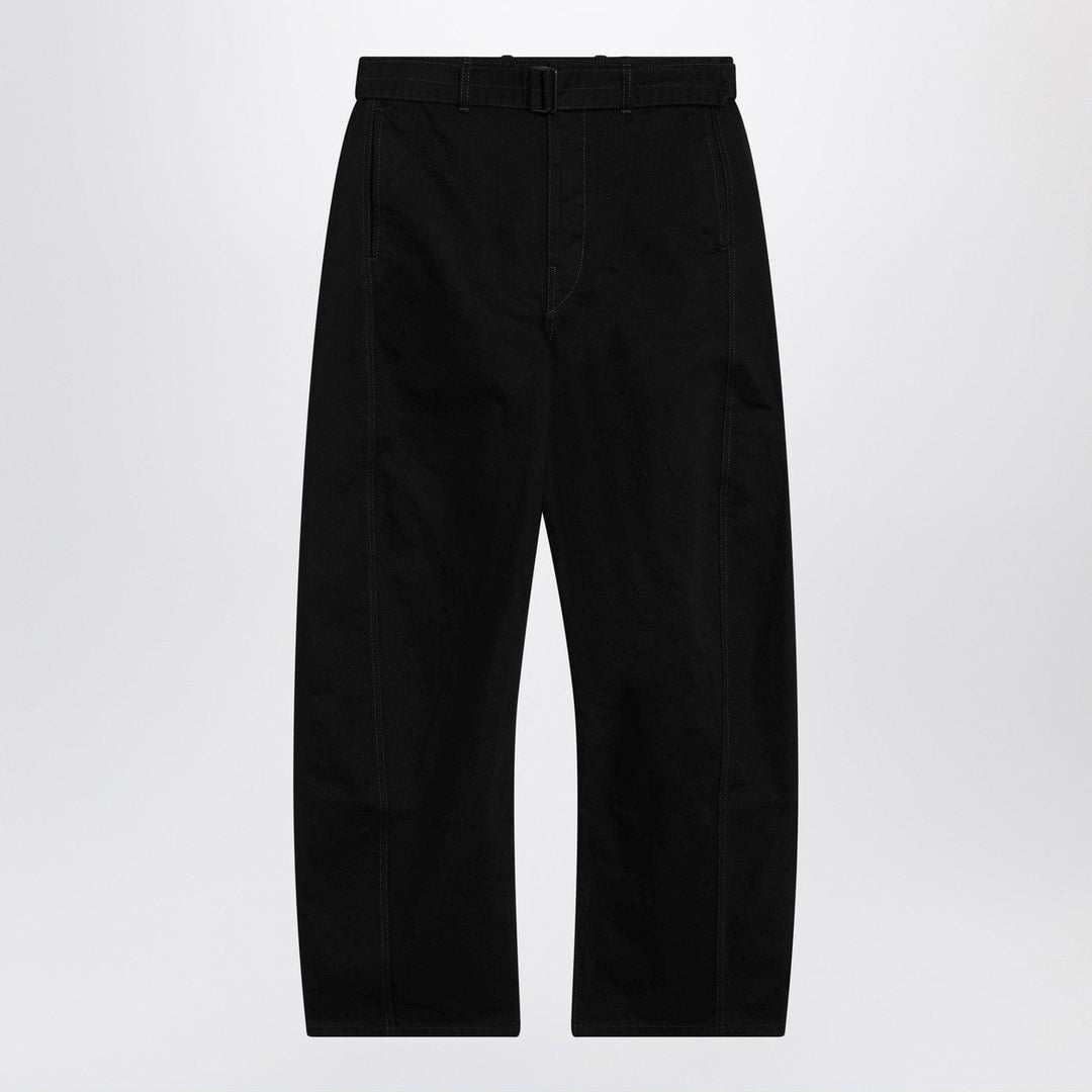 Pants LEMAIRE - Black cotton trousers with belt Brand