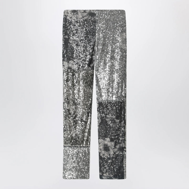 Maison Margiela - Patchwork trousers with floral sequins, multicolor Brand Pants