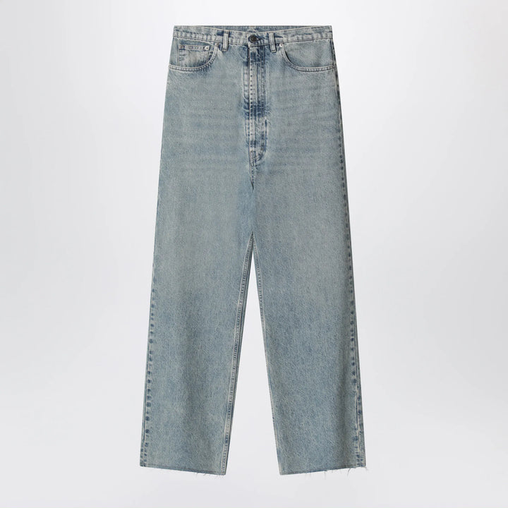 Maison Margiela - Wide-leg jeans in cotton in ice blue Brand Pants 28