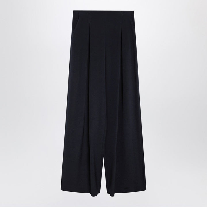 Pants Max Mara - Navy silk-blend trousers Brand