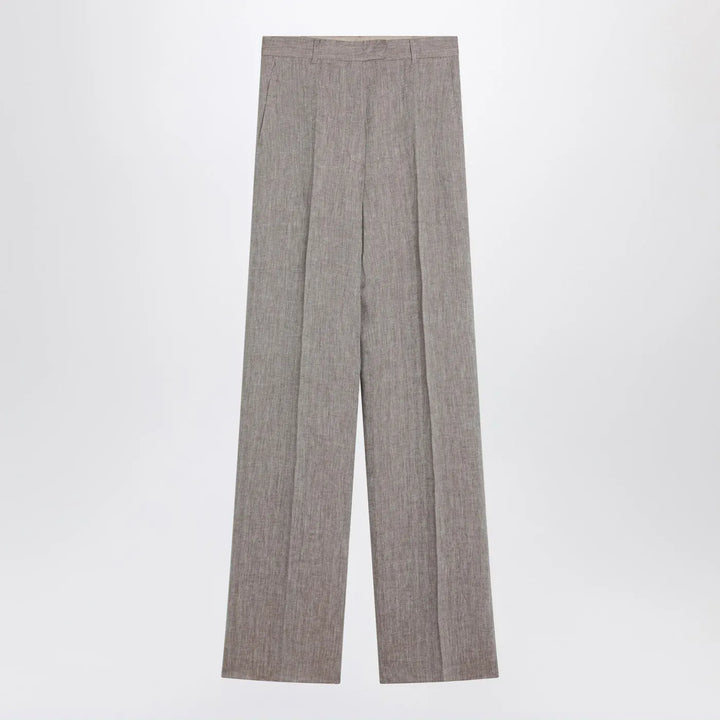 Max Mara Studio - Beige straight linen pants Brand Pants 46  IT