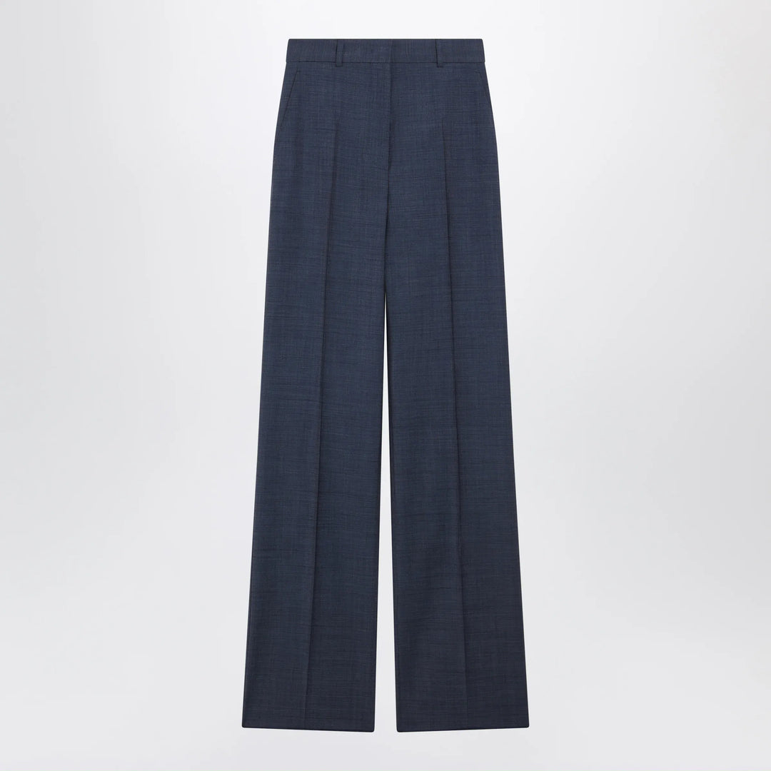 Max Mara Studio - Classic trousers in blue virgin wool Brand Pants 40  IT