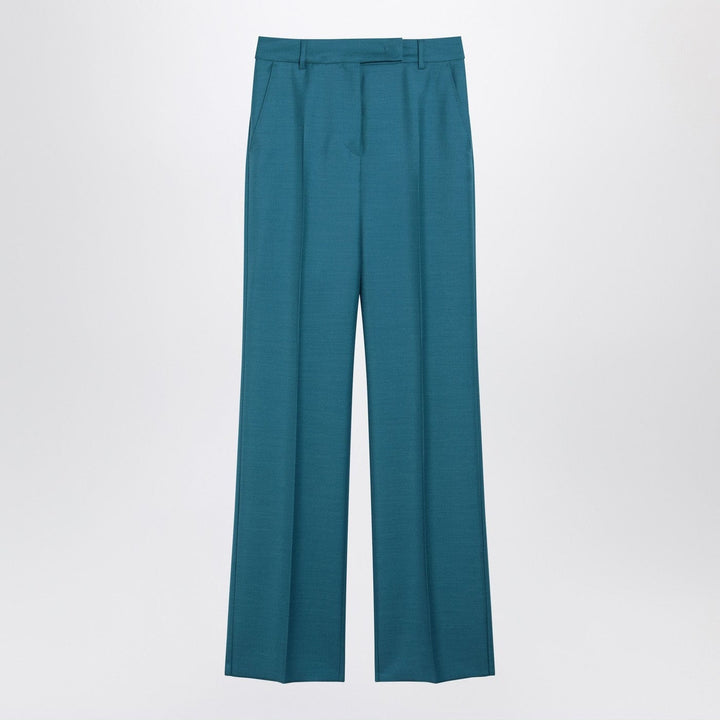 Pants Max Mara - Turquoise wool and silk-blend trousers Brand