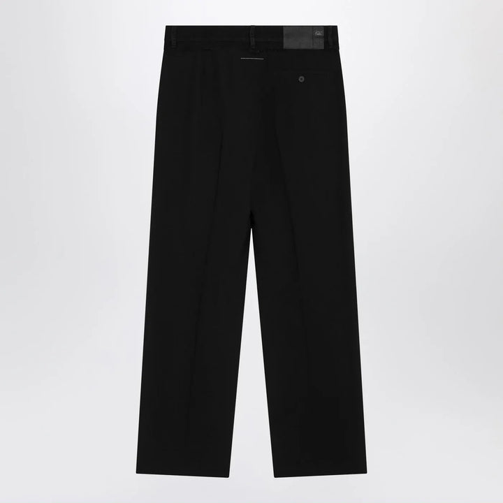 MM6 Maison Margiela - Black wool-blend trousers Brand Pants