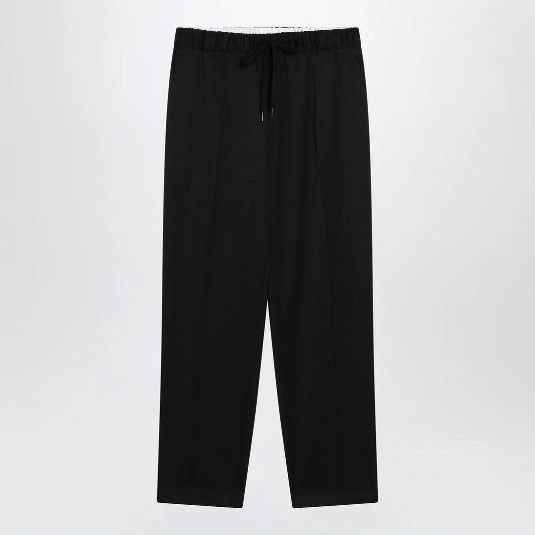 MM6 Maison Margiela - Black wool-blend trousers Brand Pants 40  IT