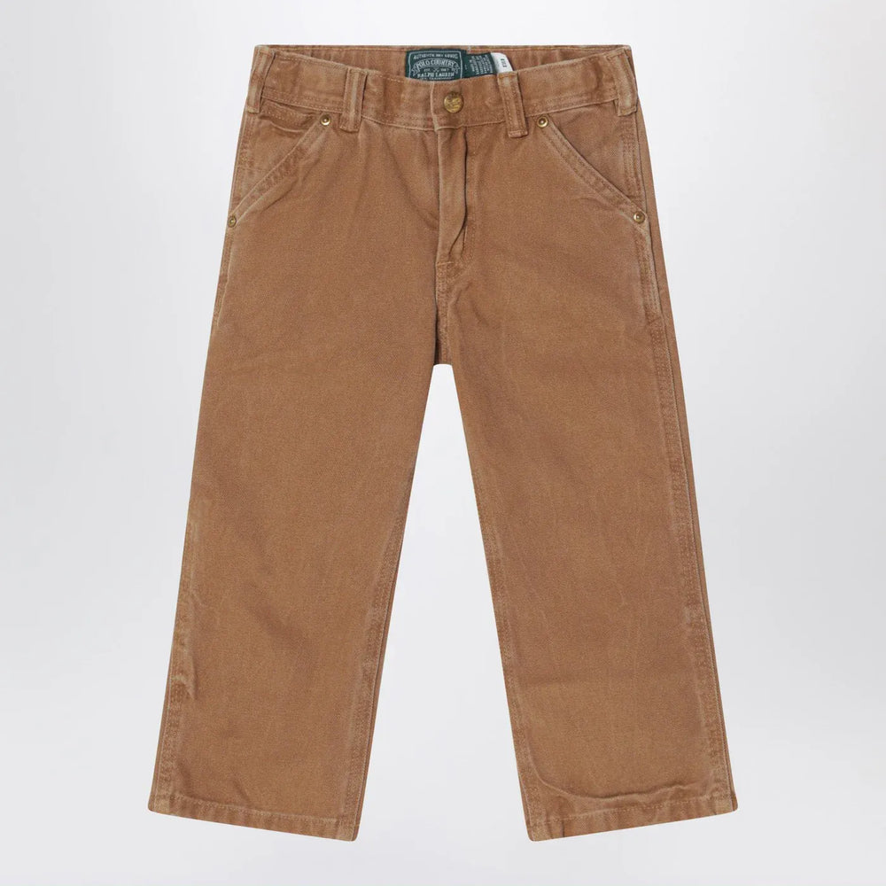 Polo Ralph Lauren - Brown vintage-effect cotton trousers Brand Pants 2