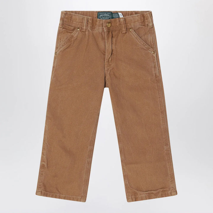 Polo Ralph Lauren - Brown vintage-effect cotton trousers Brand Pants 2