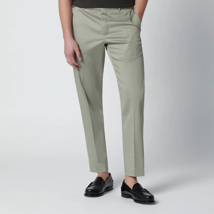 PT Torino - Sage green cotton-blend trousers Brand Pants 46 IT