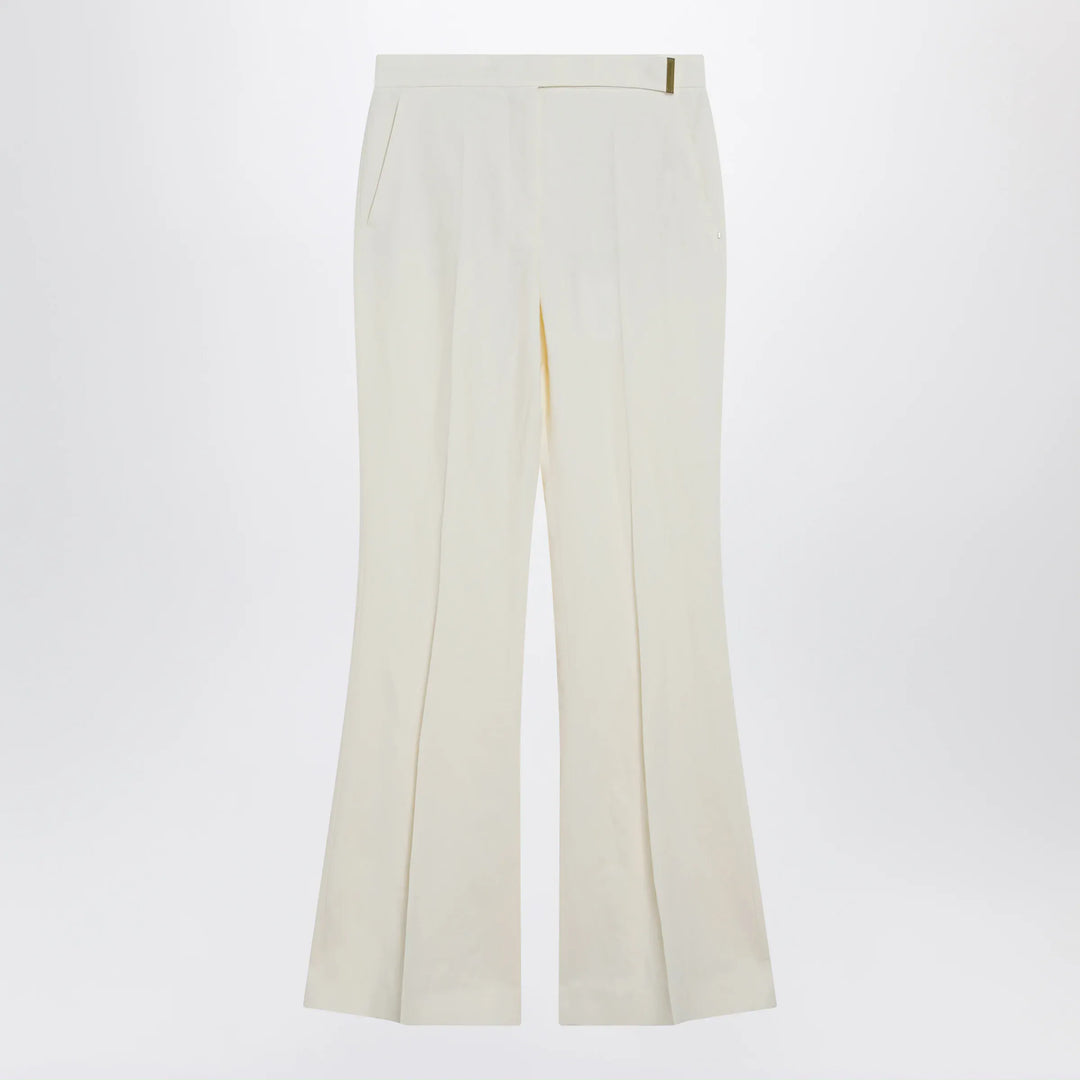 Sportmax - Low-rise flare trousers in viscose and textile paper Brand Pants 42  IT