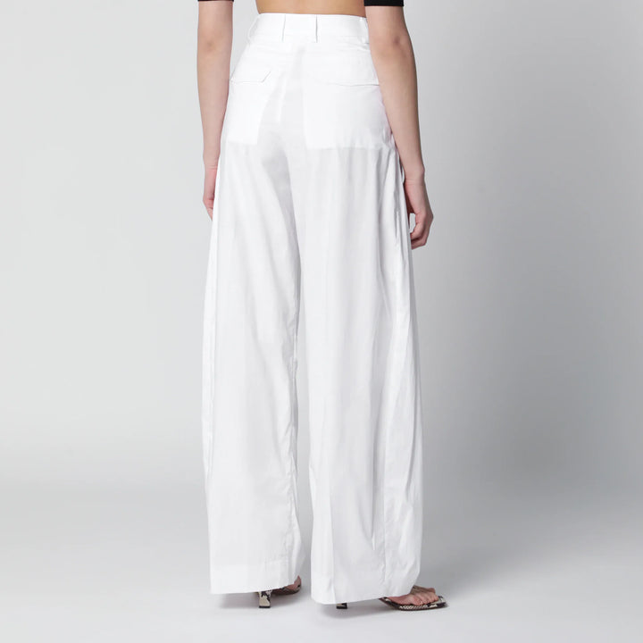 TheLatest - Axel pleated wide-leg cotton trousers in white Brand Pants