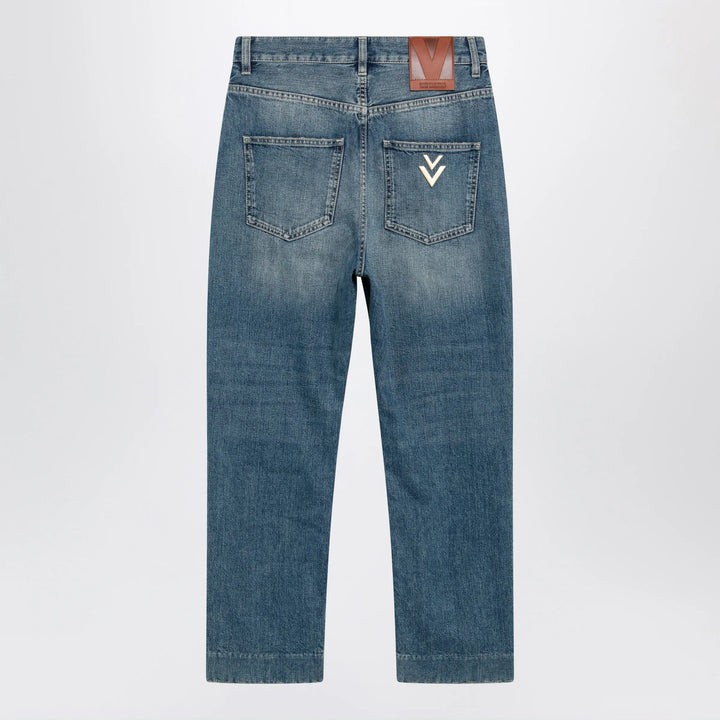 Valentino - Medium blue jeans with VPatch detail on the back Brand Pants
