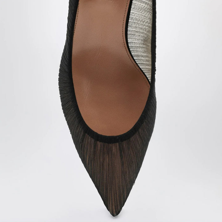 Aquazzura - Voile black pumps in satin and mesh Brand Pumps