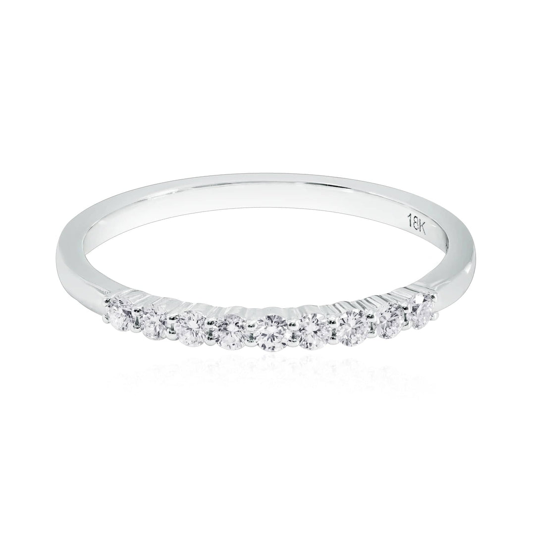 Ring Leibish White Diamond 9 Stone Diamond Band Ring Brand