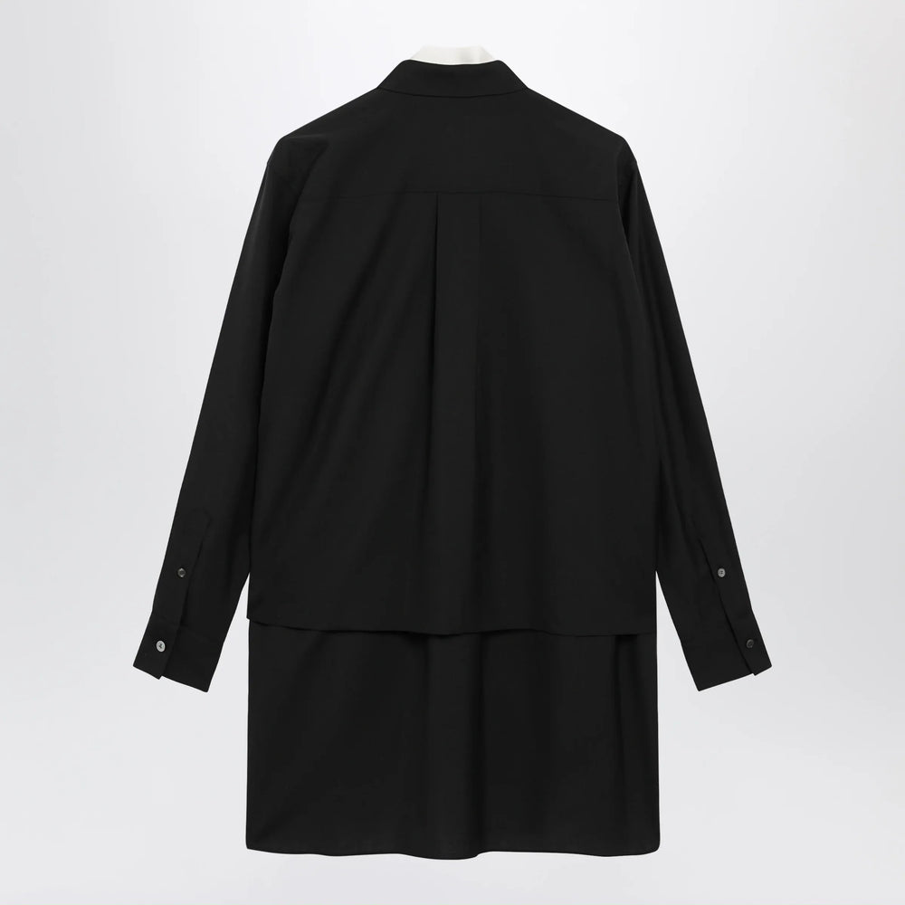 Sacai - Black wool-blend mini shirt dress Brand