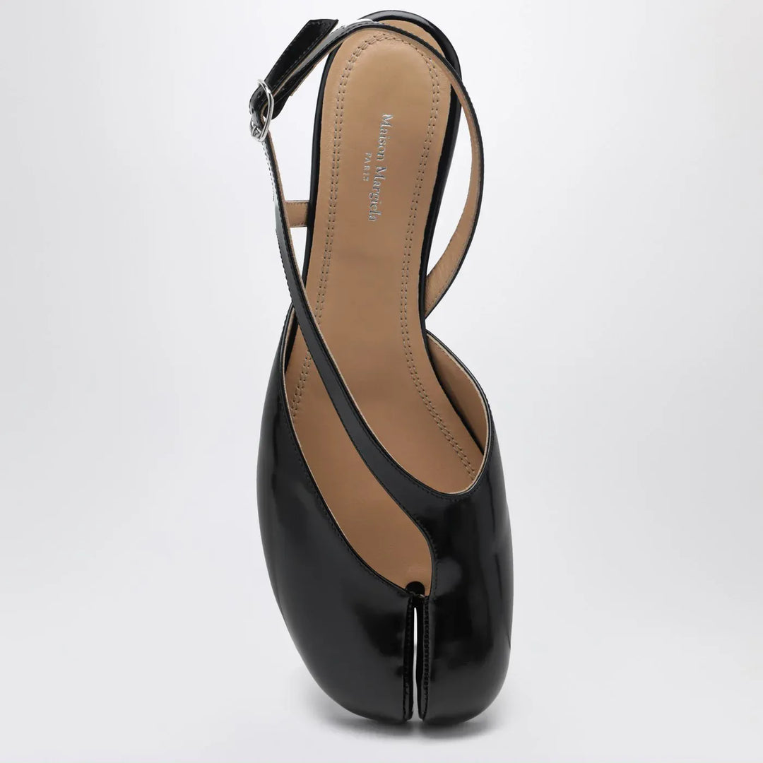 Maison Margiela - Black brushed leather Tabi slingback sandals Brand Sandals