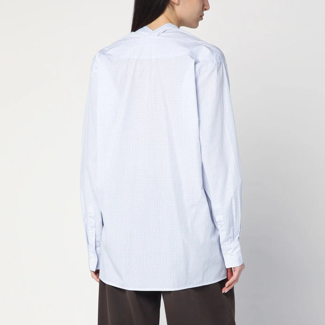 6397 - Light blue checkered cotton shirt Brand Shirts &amp; Tops L