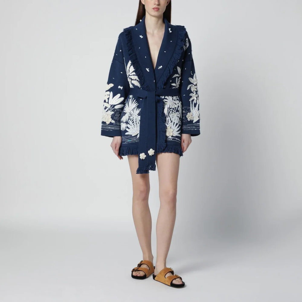 Alanui - Postcard From Paradise cardigan Deep Blue/White Pearl Brand Shirts & Tops M